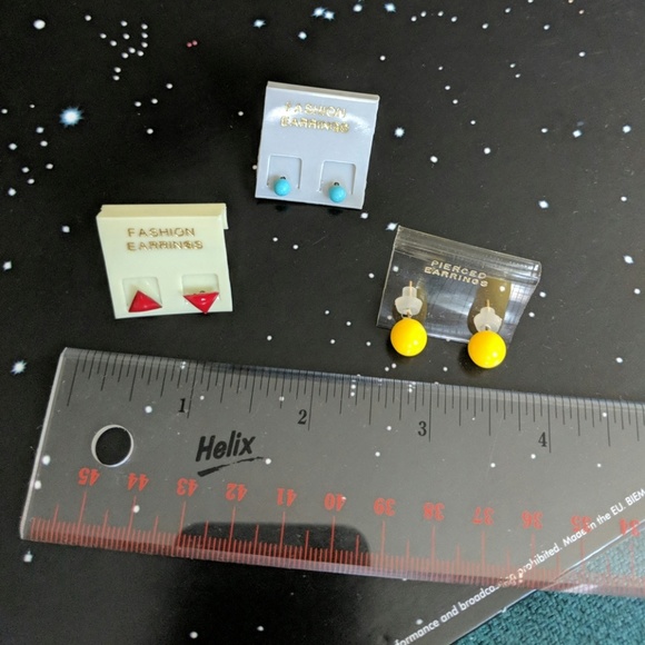 Vintage Pop Art Stud Earrings (Set of 3 pairs) - Picture 3 of 3